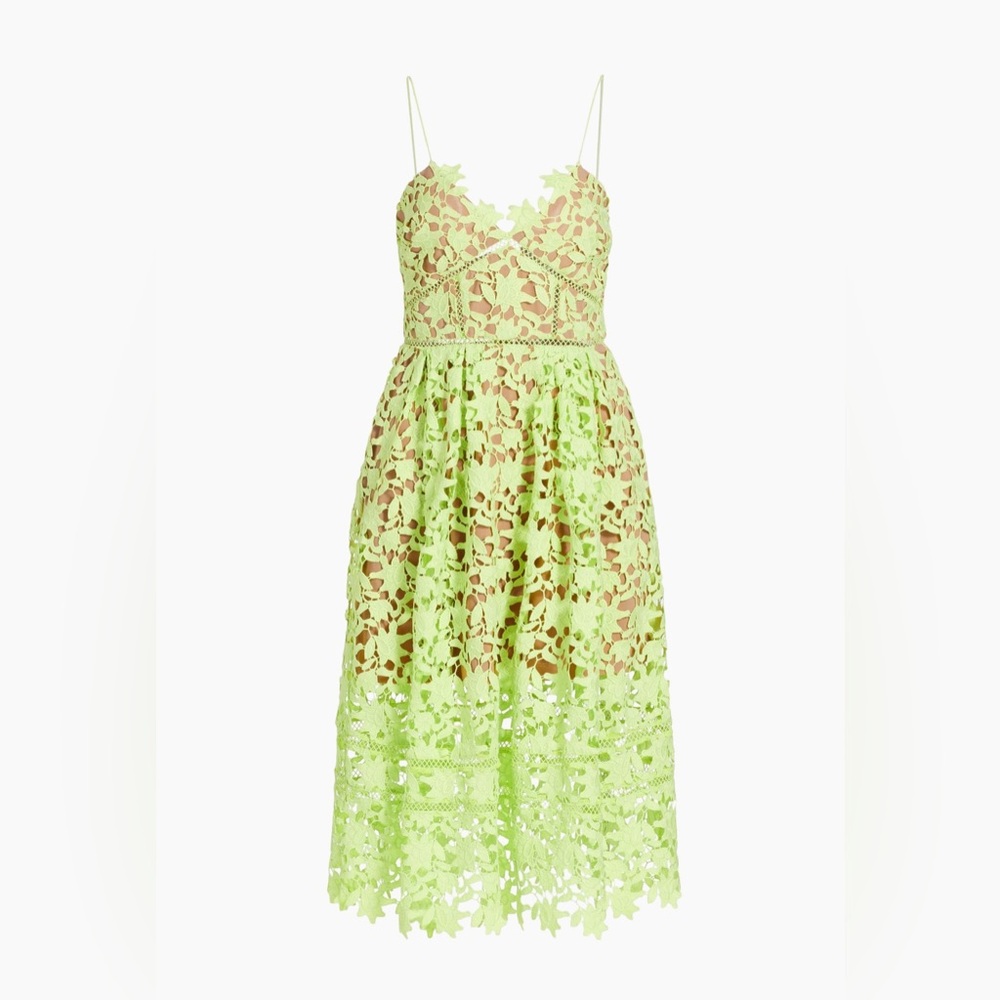 Self Portrait yellow Gupire  lace dress